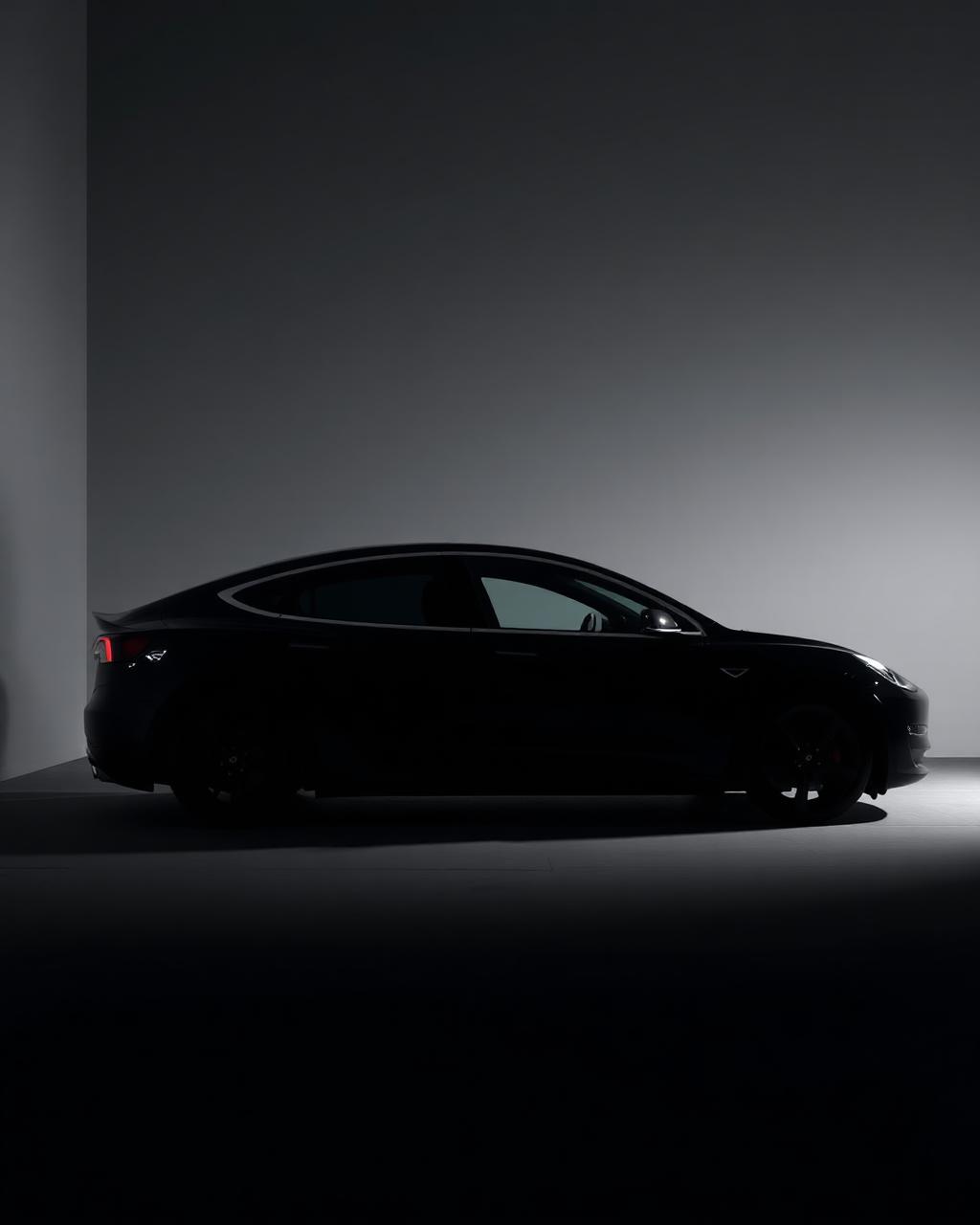 Tesla Model Y noire — vue de profil